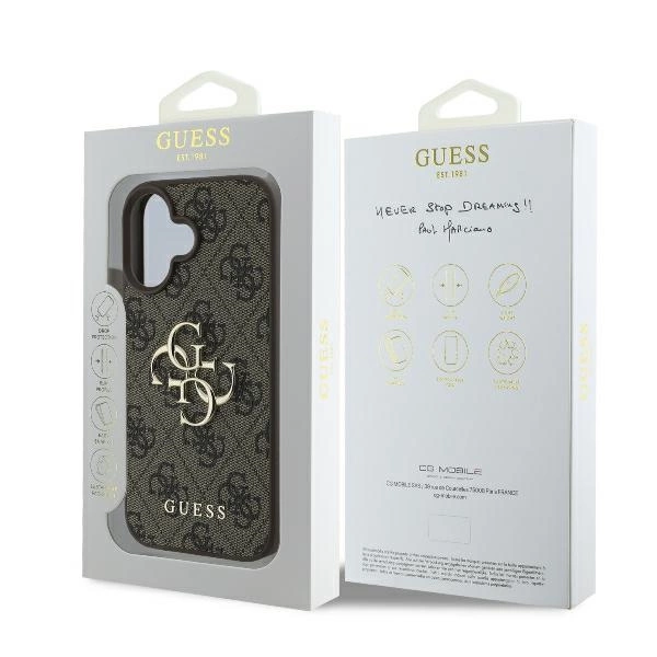 Guess 4G didelis logotipas dėklas iPhone 16 – rudas - Image 8