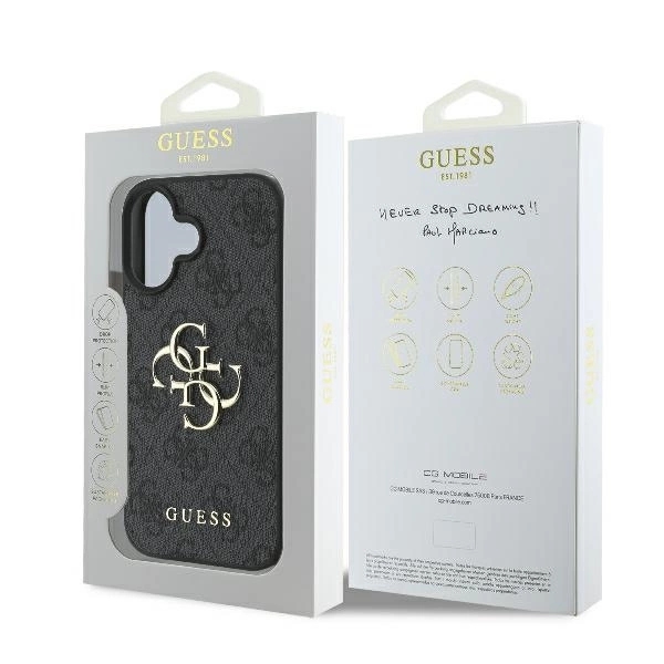 Guess 4G didelis logotipas dėklas iPhone 16 – juodas - Image 8
