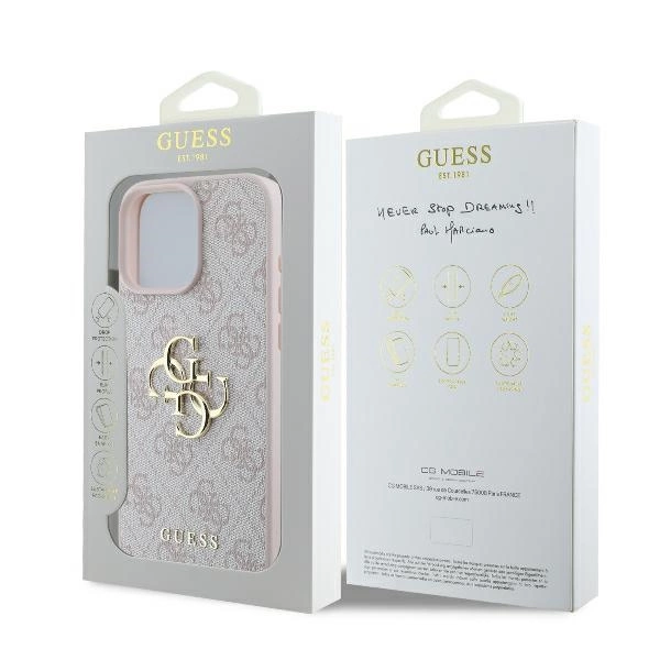 Guess 4G didelis logotipas dėklas iPhone 16 Pro Max – rožinis - Image 8