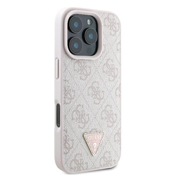 Guess odinis 4G trikampio formos strazų MagSafe dėklas iPhone 16 Pro Max – rožinis - Image 4