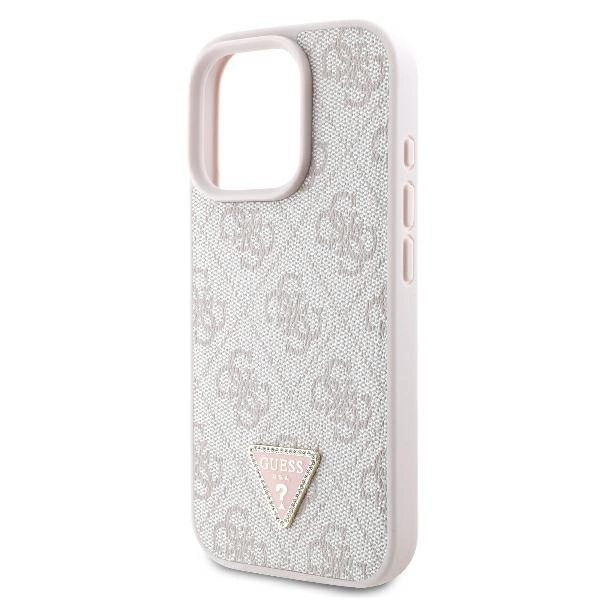 Guess odinis 4G trikampio formos strazų MagSafe dėklas iPhone 16 Pro Max – rožinis - Image 6