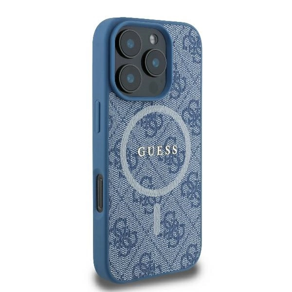 Guess 4G žiedas klasikinis logotipas MagSafe dėklas iPhone 16 Pro – mėlynas - Image 4