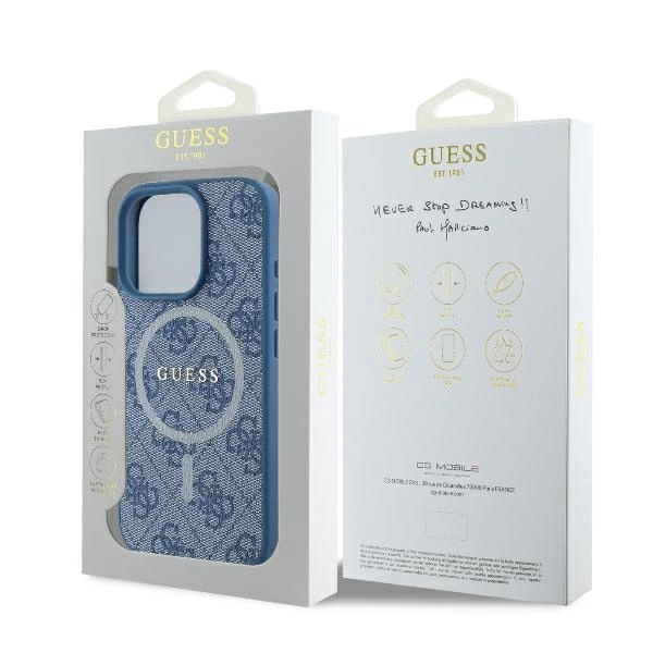 Guess 4G žiedas klasikinis logotipas MagSafe dėklas iPhone 16 Pro – mėlynas - Image 8