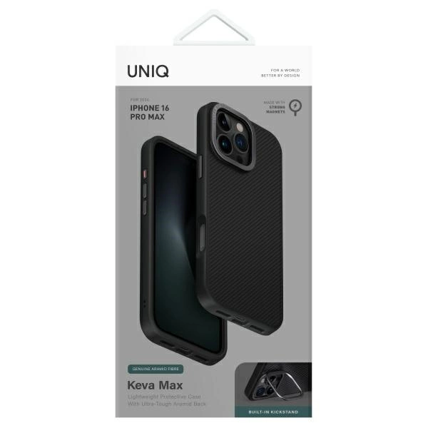 Uniq Keva Max Magclick įkrovimo dėklas iPhone 16 Pro Max – juodas - Image 7