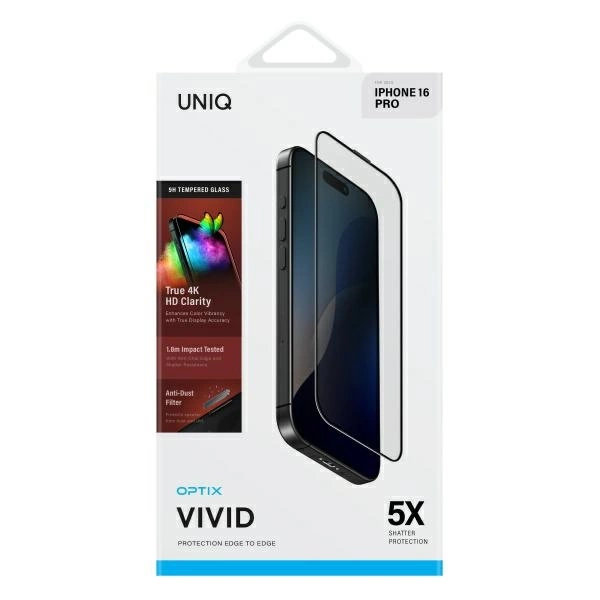 Uniq Optix ryški grūdinta stiklo apsauga su aplikatoriumi iPhone 16 Pro - Image 2