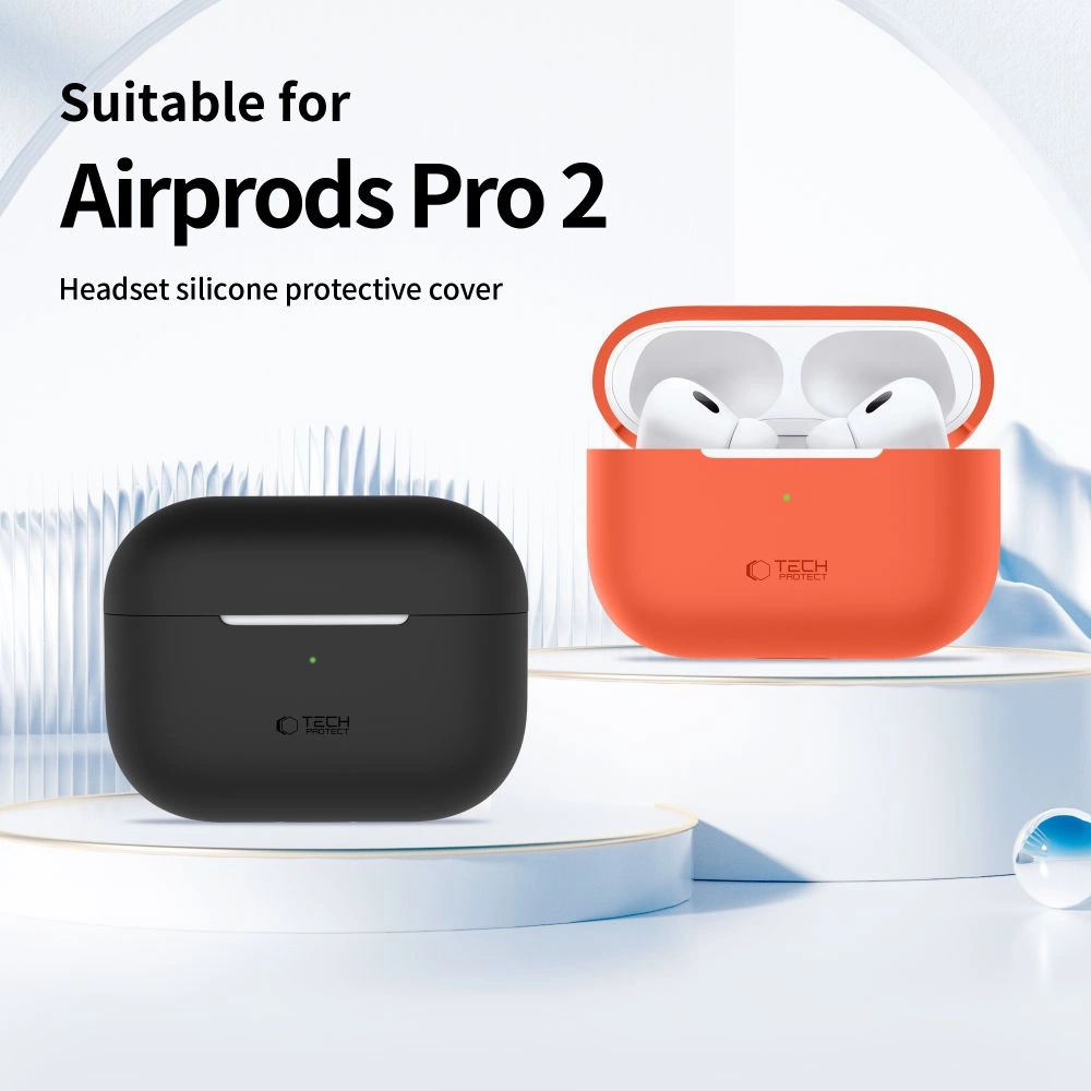 Tech-Protect silikoninis dėklas Apple AirPods Pro 1 / 2 - oranžinis - Image 3