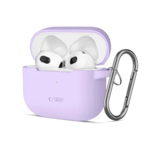 Tech-Protect silikoninis dėklas su kabliuku Apple AirPods 3 - violetinis