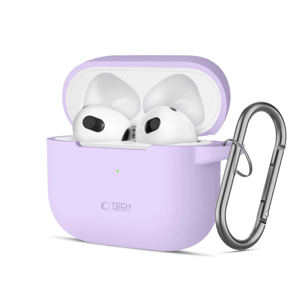 Tech-Protect silikoninis dėklas su kabliuku Apple AirPods 3 - violetinis