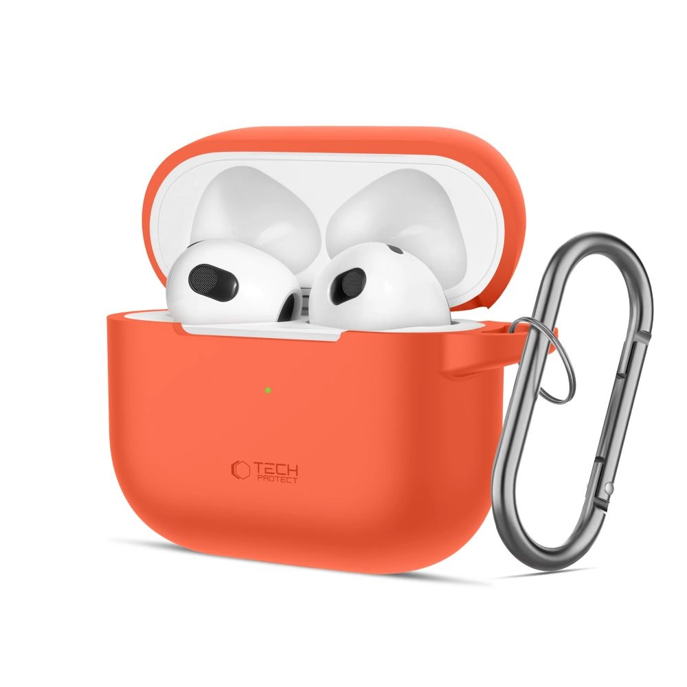 Tech-Protect silikoninis dėklas su kabliuku Apple AirPods 3 - oranžinis
