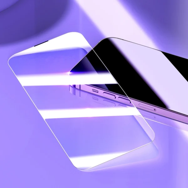 Baseus Full Screen grūdintas stiklas iPhone 14 Pro Max su garsiakalbio dangteliu 0.3 mm + montavimo rėmas - Image 10