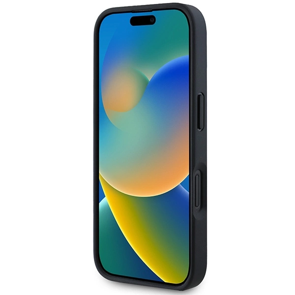 AMG odinis dėklas su įspaustomis linijomis juodo logotipo iPhone 16 - juodas - Image 5