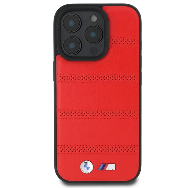 BMW M perforuotos ir siūtos linijos MagSafe dėklas iPhone 16 Pro - raudonas - Image 3