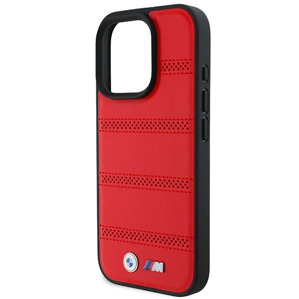 BMW M perforuotos ir siūtos linijos MagSafe dėklas iPhone 16 Pro - raudonas - Image 6