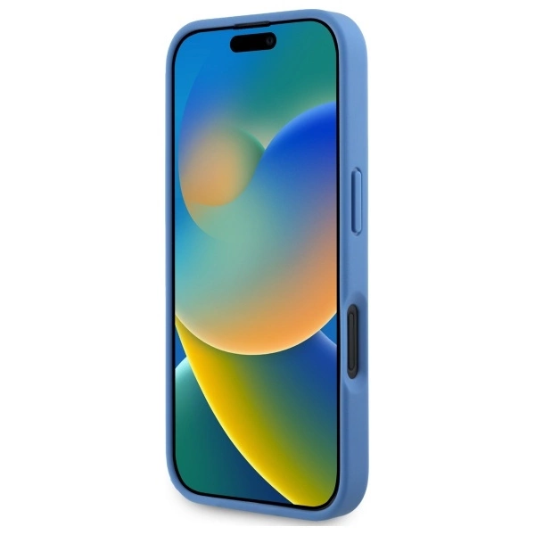 Guess odinis dėklas su metaliniu logotipu ir strazais per petį iPhone 16 - mėlynas - Image 4