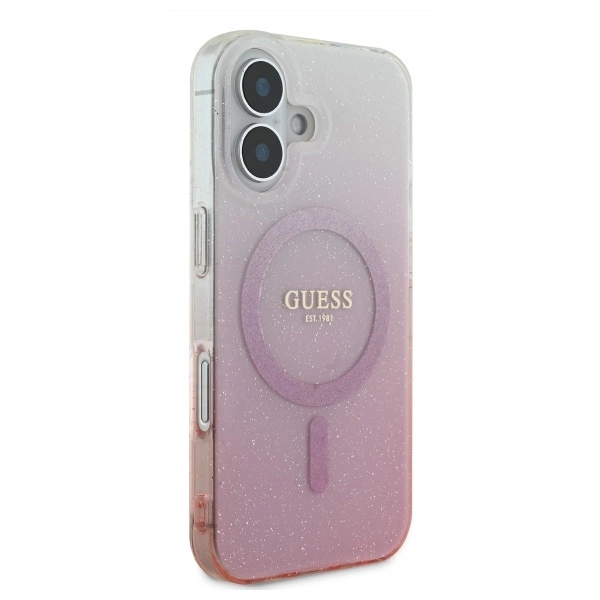 Guess blizgučių gradientas MagSafe iPhone 16 dėklas - rožinis - Image 4