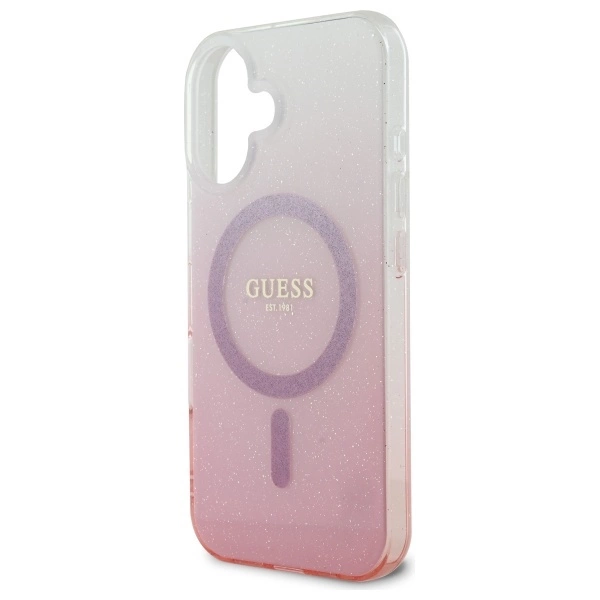 Guess blizgučių gradientas MagSafe iPhone 16 dėklas - rožinis - Image 6
