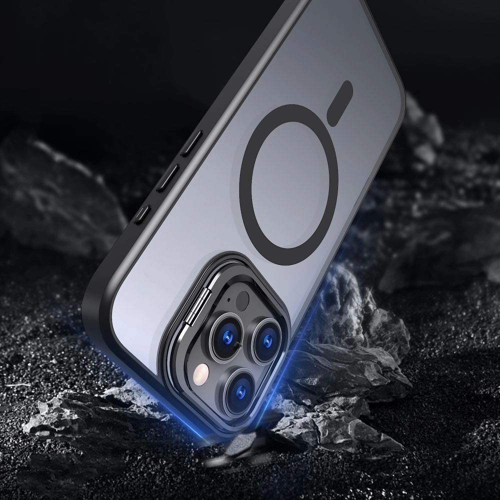 Tech-Protect MagStand MagSafe dėklas su stoveliu iPhone 16 Pro - pusiau skaidrus - Image 4