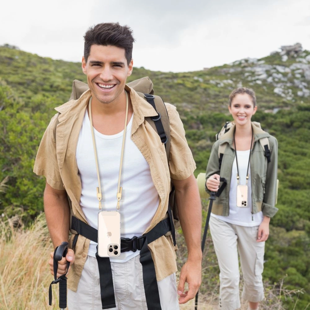 Tech-Protect FlexAir grandinė MagSafe dėklas iPhone 16 Pro Max - skaidrus + 2 laikikliai (juodas ir smėlio) - Image 6