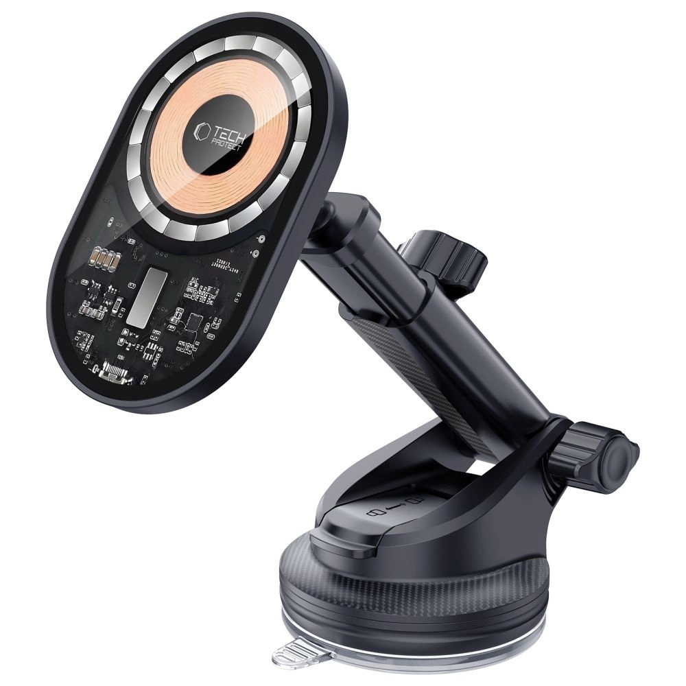 Tech-Protect MM15W-V6 15W automobilinis kroviklis su MagSafe laikikliu prietaisų skydeliui ir oro angai - juodas - Image 3