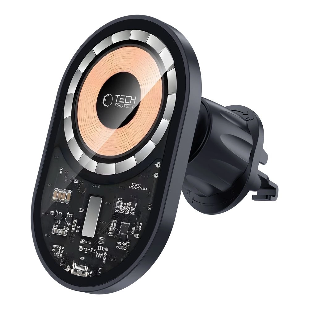 Tech-Protect MM15W-V6 15W automobilinis kroviklis su MagSafe laikikliu prietaisų skydeliui ir oro angai - juodas - Image 6