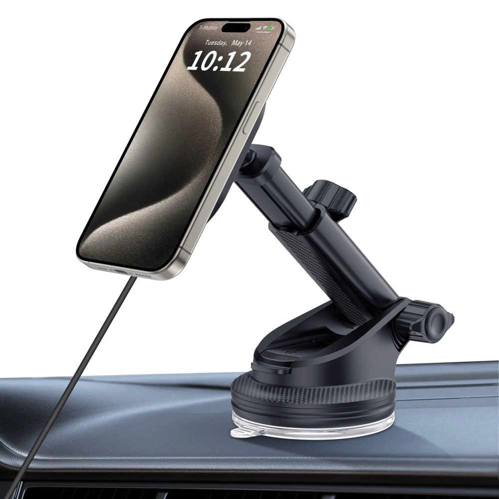Tech-Protect MM15W-V6 15W automobilinis kroviklis su MagSafe laikikliu prietaisų skydeliui ir oro angai - juodas - Image 8