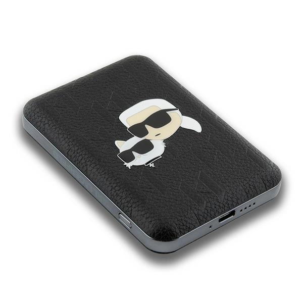 Karl Lagerfeld indukcinė išorinė baterija KLPB5FPGKSKCHK 16W 5000mAh juoda/juoda Karl & Choupette galvos sagė MagSafe - Image 4
