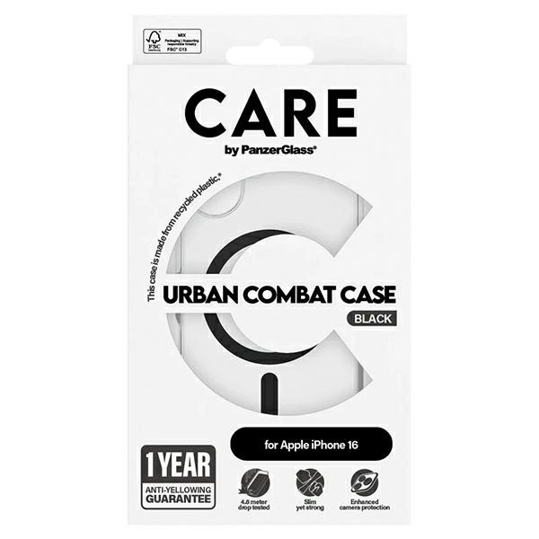 CARE by PanzerGlass Flagship dėklas iPhone 16 6.1” juodas/juodas MagSafe - Image 4