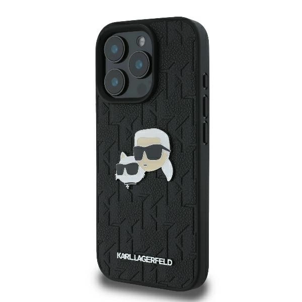 Karl Lagerfeld Monogram Karl & Choupette galvų segtukas dėklas iPhone 16 Pro – juodas - Image 2
