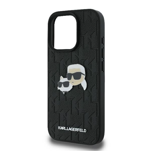 Karl Lagerfeld Monogram Karl & Choupette galvų segtukas dėklas iPhone 16 Pro – juodas - Image 6