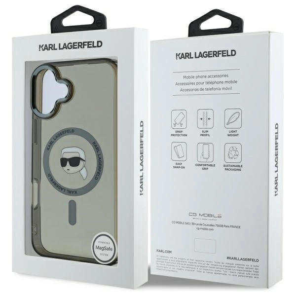 Karl Lagerfeld IML Metal Karl galvos MagSafe dėklas iPhone 16 Plus – juodas - Image 8