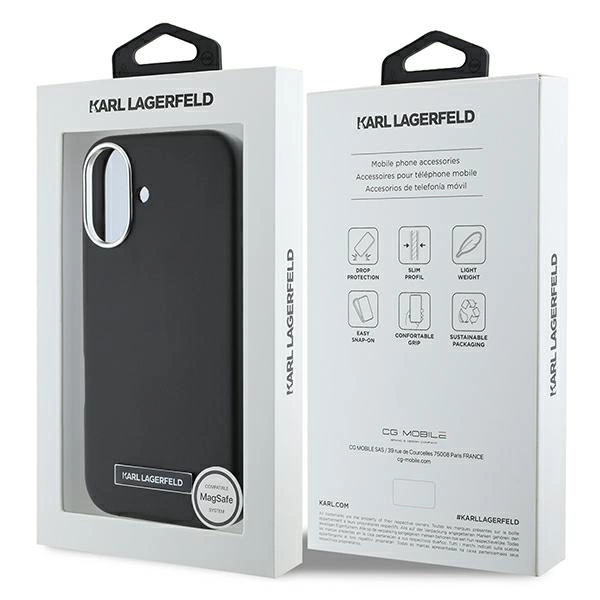 Karl Lagerfeld FW Metal Plate MagSafe dėklas iPhone 16 Plus – juodas - Image 8