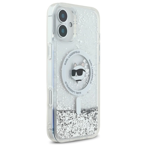 Karl Lagerfeld Liquid Glitter Choupette galvos MagSafe dėklas iPhone 16 – skaidrus - Image 4