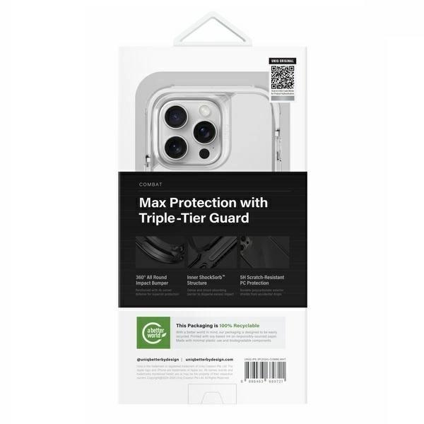 Uniq Combat įkrovimo dėklas iPhone 16 Pro 6.3” Magclick baltas - Image 6