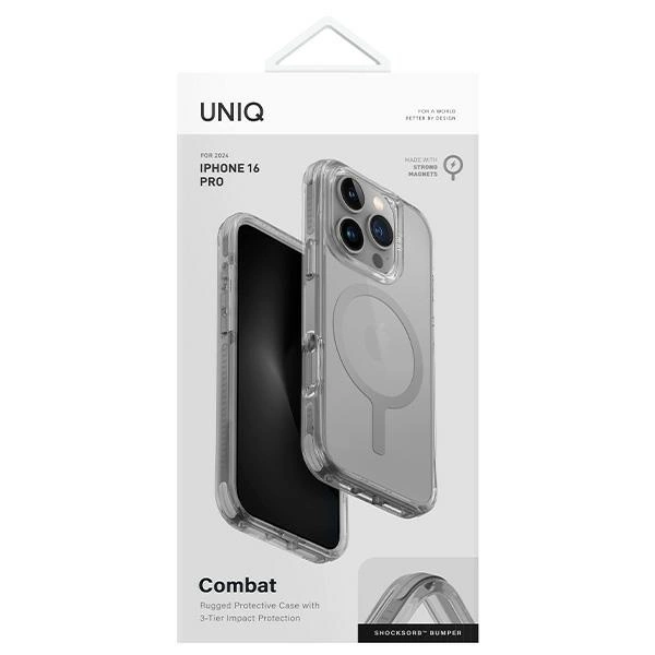 Uniq Combat įkrovimo dėklas iPhone 16 Pro 6.3” Magclick pilkas - Image 4