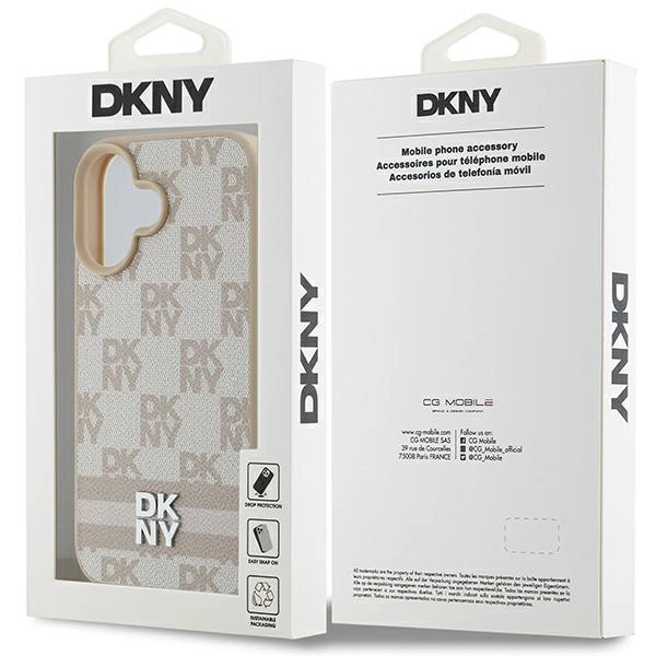 DKNY languotas raštas ir spausdintos juostos iPhone 16 dėklas - rožinis - Image 8
