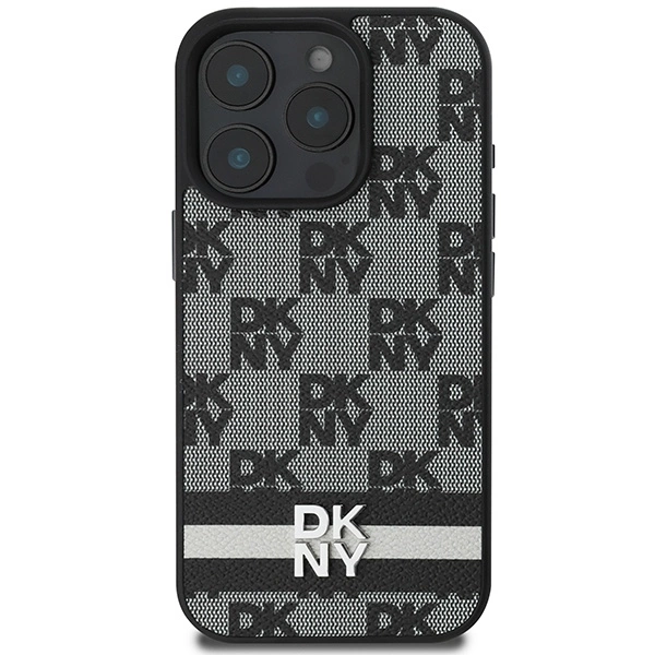 DKNY languotas raštas ir spausdintos juostos dėklas iPhone 16 Pro Max - juodas - Image 3