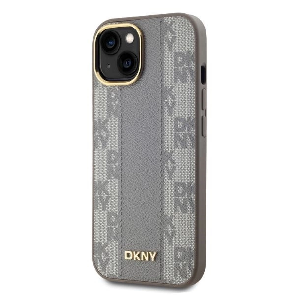 DKNY odinis languotas mono raštas MagSafe iPhone 14 dėklas - smėlio - Image 3