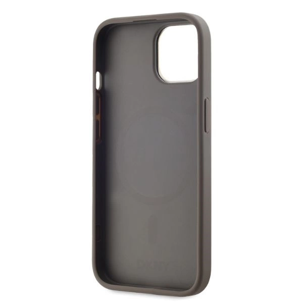 DKNY odinis languotas mono raštas MagSafe iPhone 15 dėklas - smėlio - Image 4