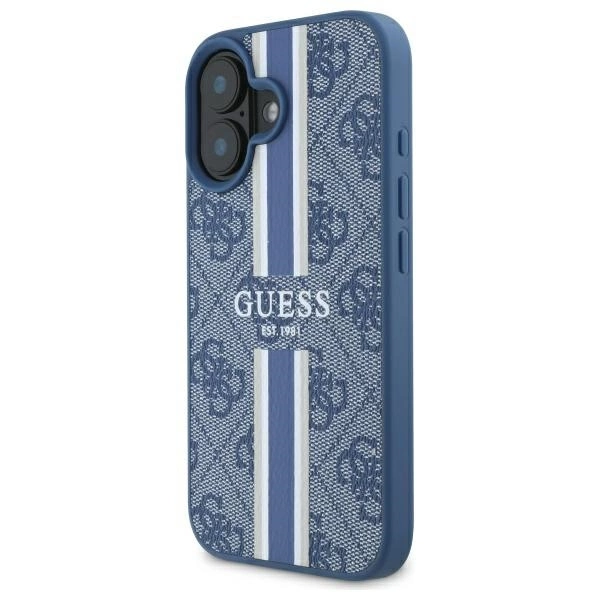 Guess 4G spausdintos juostos MagSafe dėklas iPhone 16 - mėlynas - Image 2