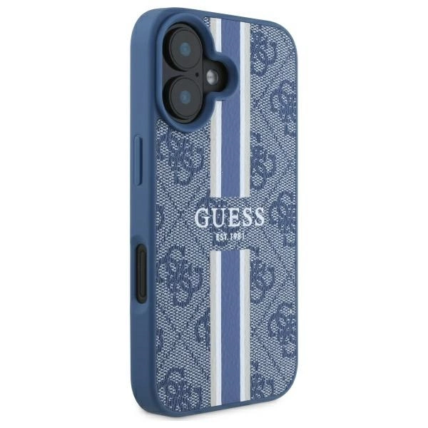Guess 4G spausdintos juostos MagSafe dėklas iPhone 16 - mėlynas - Image 4