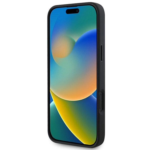 Guess Saffiano Peony klasikinis logotipas MagSafe dėklas iPhone 16 - juodas - Image 4