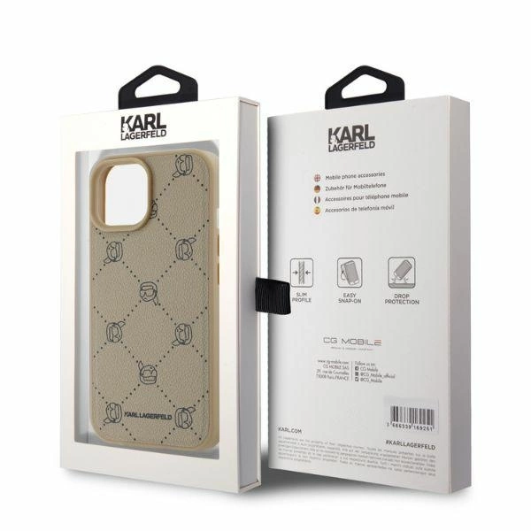 Karl Lagerfeld MagSafe Karl galva iPhone 15 dėklas - smėlio - Image 4