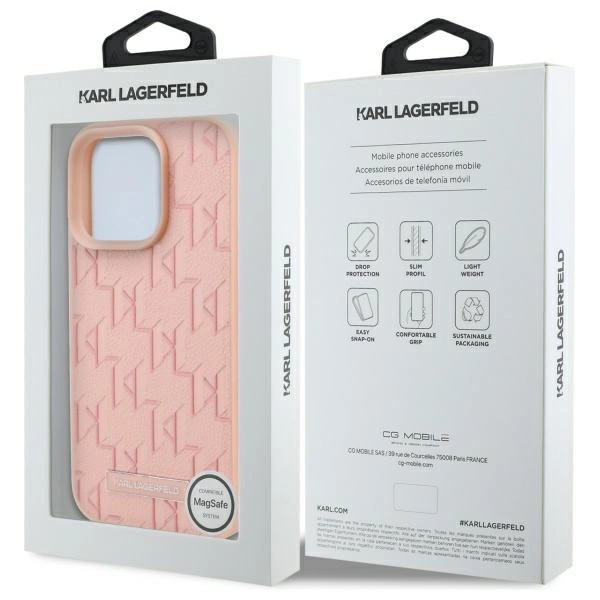 Karl Lagerfeld Hot Stamp MagSafe iPhone 16 Pro dėklas - rožinis - Image 8