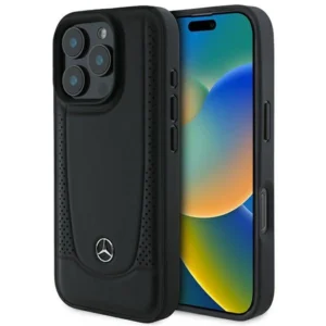 Mercedes Leather Urban Case for iPhone 16 Pro Max - Black