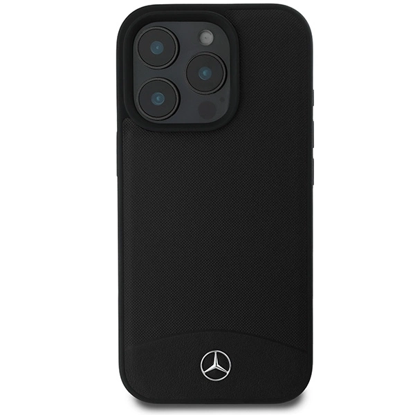 Mercedes tekstūruotas ir lygus odinis MagSafe dėklas iPhone 16 Pro - juodas - Image 3