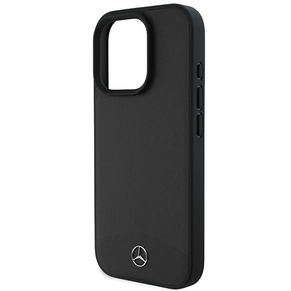Mercedes tekstūruotas ir lygus odinis MagSafe dėklas iPhone 16 Pro - juodas - Image 6