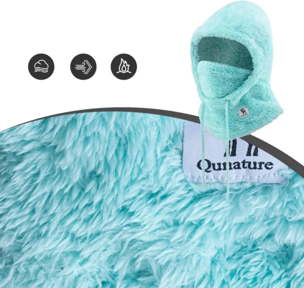 Qunature Arktinis aksomas slidinėjimo balaklava dydis M – mėtų - Image 4