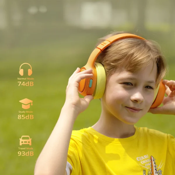 Tronsmart KH03 Belaidės ausinės su ANC, vaikams, saugios – oranžinės - Image 12