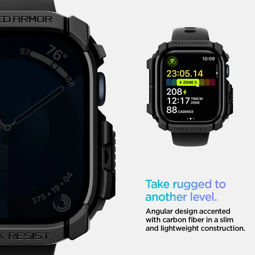 Spigen Rugged Armor dėklas Apple Watch 10 (42 mm) – juodas - Image 10