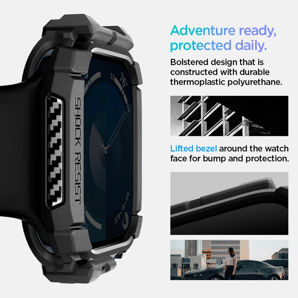 Spigen Rugged Armor dėklas Apple Watch 10 (42 mm) – juodas - Image 11